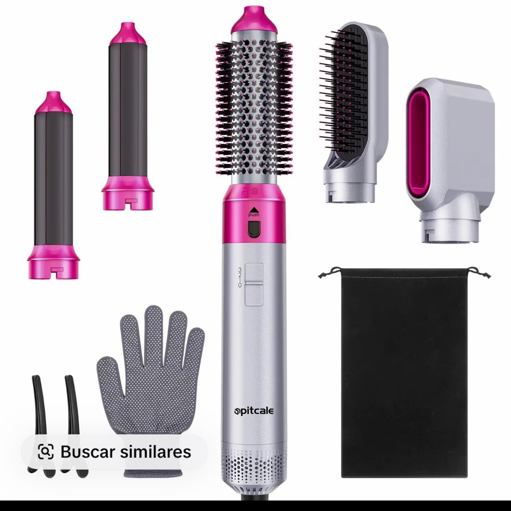 Silver and Pink Hair Styling Tool Set
